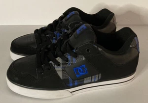 DC Skate shoes Pure XE Black Royal Plaid Mens Size 8 301722 New - Picture 1 of 11