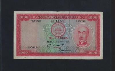 Portugal PORTUGUESE Guinea 1000 Escudos 1964 P-43 FINE RARE SIGNATURE - Image 1 of 2