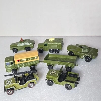 ARMY LOT Matchbox Lesney Superfast Rolamatics Gunslinger Jeep Truck Tank Vintage - Image 1 of 4