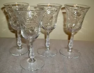 FOUR Vintage Cut Glass Wine Glasses 4-Oz. - Picture 1 of 4