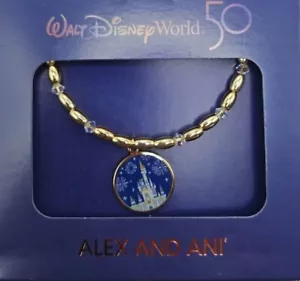 New Walt Disney World Parks 50th Anniversary Castle Bracelet by Alex & Ani - Picture 1 of 8