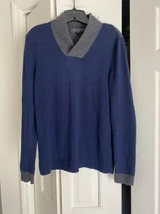Rag & Bone Blue Gray Pure Wool Shawl Neck Men's Sweater Small - Picture 1 of 3