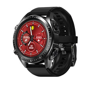 2 in 1 Smart Watch with Headsets Bluetooth Wireless Earphones Black Wristwatch - Picture 1 of 12