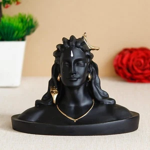 Indian Traditional Handcrafted Adiyogi Shiva Statue for Car Dashboard - Picture 1 of 13