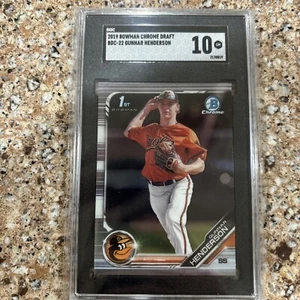 2019 Bowman Chrome Draft Gunnar Henderson 1st Bowman Refractor #BDC22 SGC10 - Picture 1 of 2