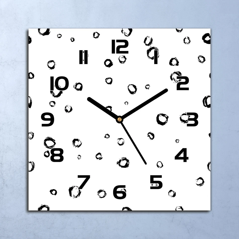 Horloge Murale En Verre moderne Simple Dots scandinave 30x30 - Photo 1/4