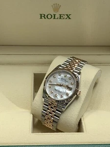 Rolex Datejust 36mm Rose Gold Mother of Pearl Diamond BRAND NEW FULL SET 126231 - Picture 1 of 4