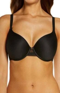 BRAND NEW $76 CHANTELLE "JOLIE" CONTOUR U'WIRE T-SHIRT BRA BLACK SIZE 36DDD(80) - Picture 1 of 1