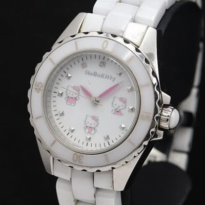 Reloj Sanrio Hello Kitty 35th Luxury Blanco Cerámica Diamante Joyería Limitado 5000 Foto 1 de 4
