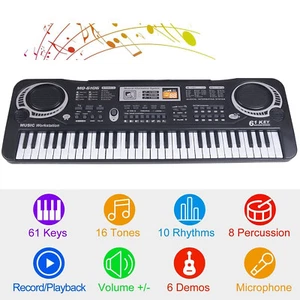 61-Key Electric Piano with Mic Digital Music Electronic Keyboard Kids Gift I7J1 - Picture 1 of 12