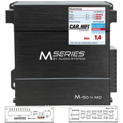 Audio System 400 Watt micro 4-Kanal-Verstärker M-50.4MD digital Endstufe für ISO - Bild 1 von 4