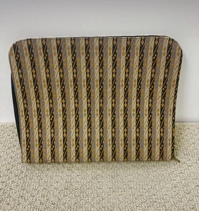 Vintage 70s Zip Portfolio Case Retro Knit Fabric Pattern MCM Mid Century Modern - Picture 1 of 7
