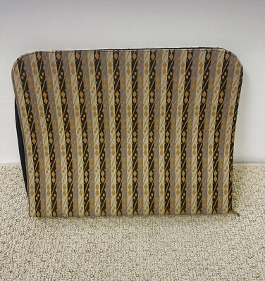 Vintage 70s Zip Portfolio Case Retro Knit Fabric Pattern MCM Mid Century Modern - Image 1 of 4