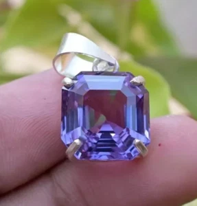 Natural 25.23 CT Color Change Alexandrite Certified Gemstone Pendant 925 Silver - Picture 1 of 7