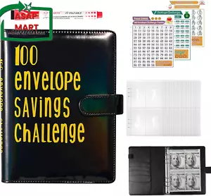 100 Envelopes Money Saving Challenge Binder, Budget Binder with Cash Envelopes, - Picture 1 of 12