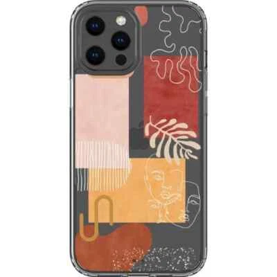 Modern Abstract Shapes Collage Clear Phone Case For iPhone and Galaxy - Image 1 of 4