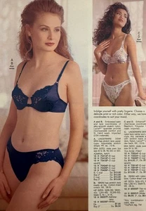 Vintage Print Ad Lingerie Pretty Woman Young Woman Red Hair Risqué Photo 1993 - Picture 1 of 3