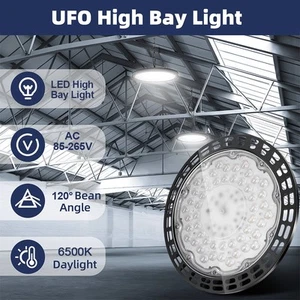 300W UFO LED Hallenbeleuchtung Industrielampe Hochregal Hallenstrahler Lampe DHL - Bild 1 von 18