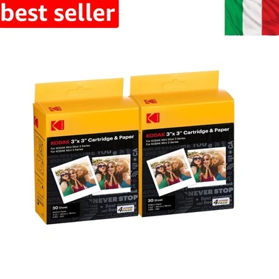 KODAK 4PASS 7,6 x 7,6 cm Cartuccia di pellicola 60 fogli per KODAK Mini 3 Ret... - Immagine 1 di 4