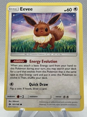 Pokemon Card Eevee Sun & Moon Common 101/149 Near Mint - Image 1 of 2