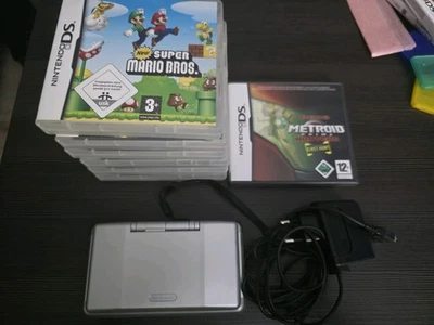 Nintendo DS NTR-001 Grau mit Ladekabel und 6 Spiele und Demo Metroid Prime - Bild 1 von 4