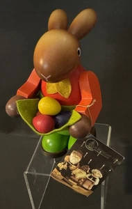 Christian Ulbricht Erzgebirge Conejos CONEJITO DE PASCUA Madera Con Huevos Estatuilla - Imagen 1 de 6