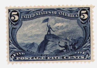 1898 US SC 288 5c azul opaco, Fremont en las Montañas Rocosas - MNH XF Foto 1 de 3