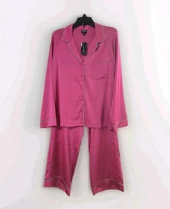 NWT INC Women's 2-Pc. Rhinestone-Trim Satin Pajamas Set Divine Berry Size Large - Picture 1 of 10