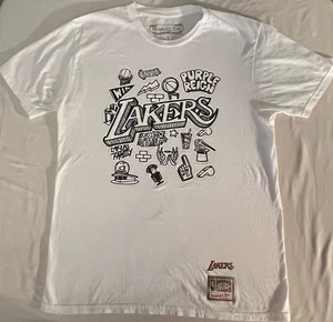 T-shirt Mitchell & Ness Los Angeles Lakers taglia Large viola regno - Foto 1 di 7