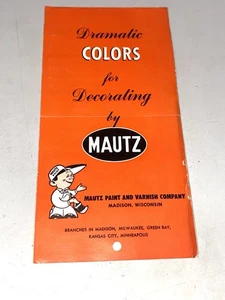 Vtg 1950s MAUTZ Dramatic Colors Paint Sample Color Chip Brochure - Picture 1 of 5