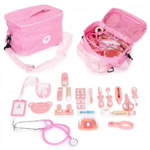 KLEINER ARZT SPIELSET KINDERARZT MEDIZINTASCHE HOLZ 24 EL. - Bild 1 von 8