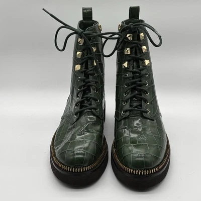 New Michael Kors  Women’s Kombat Green Synthetic Leather Boots Sz 8 - Image 1 of 4