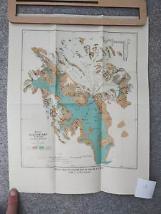 1913 Antique Geological Map of Glacier Bay, Alaska - Picture 1 of 1