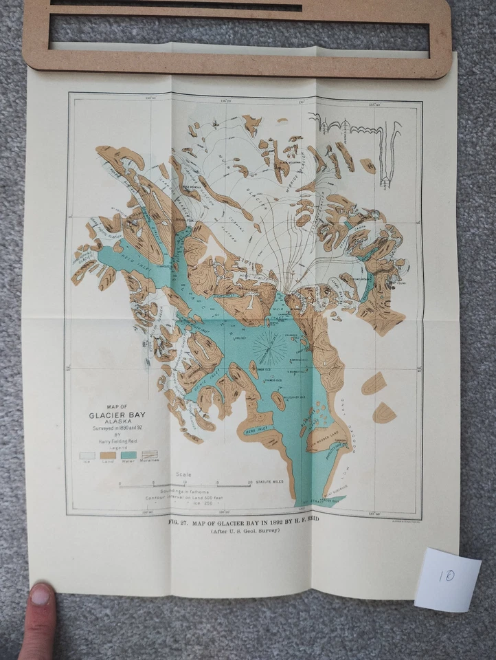 1913 Antique Geological Map of Glacier Bay, Alaska - Image 1 of 1