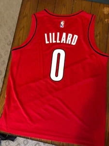 DAMIAN LILLARD 0 PORTLAND TRAIL BLAZERS Large OFFICIAL GENUINE JERSEY - Picture 1 of 2