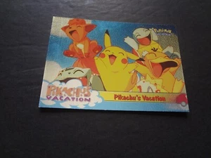 1999 Topps Pokemon primo film vacanze di Pikachu lamina d'argento #42 logo nero - Foto 1 di 2