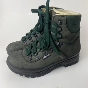 Raichle Climate Zone Boots Men's 4 Mountaineering Green Leather Lace Up Vibram - Picture 1 of 9