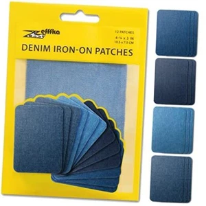 Denim Iron-on Patches Inside & Outside Strongest Glue 1-Pack Shades of Blue - Picture 1 of 7