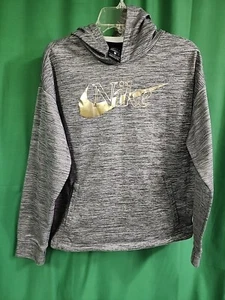 Nike Sweater Youth L  Pullover Sweatshirt Hoodie Gold Swoosh * - Picture 1 of 8
