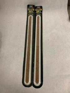 Set of 2, Davson Cork Bulletin Bar II, White 18", Permanent or Magnetic Mounting - Picture 1 of 2