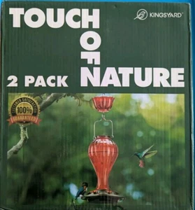 Kingsyard 2 Pack Glass Hummingbird Feeder Nature Nectar Hanging Bird Feeder Yard - Picture 1 of 9