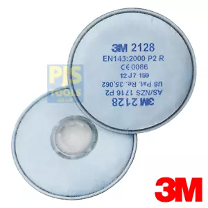 1 paio filtri antiparticolato 3M 2128 P2 serie 2000 nebbie e fumi adatti 6000 7000 - Foto 1 di 2