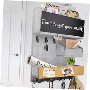Mail Organizer Wall Mount Key Holder Mail and Key Organizer for Wall Key Hooks - Picture 1 of 8