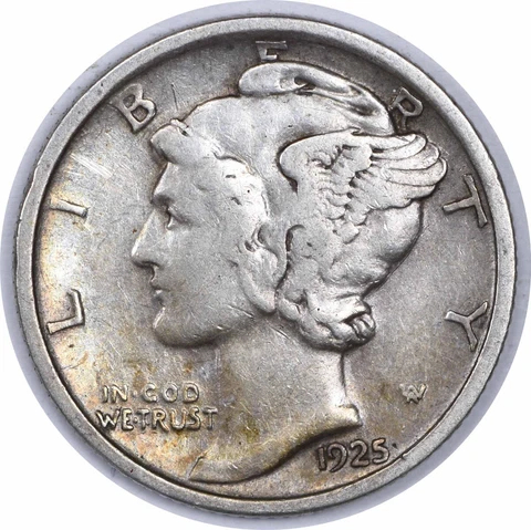 1925-D Mercury Silver Dime EF Uncertified #1124 Cover