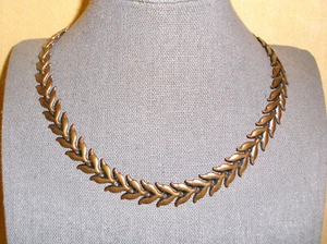 Precioso Collar Vintage Hoja de Cobre Eslabón en V Damas con Pátina Original - Imagen 1 de 8
