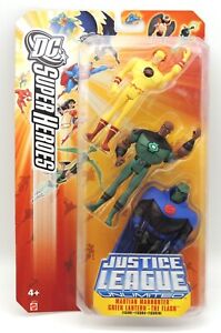 M089 Justice League Unlimited Martian Manhunter Green Lantern Flash 3 Pack NOC