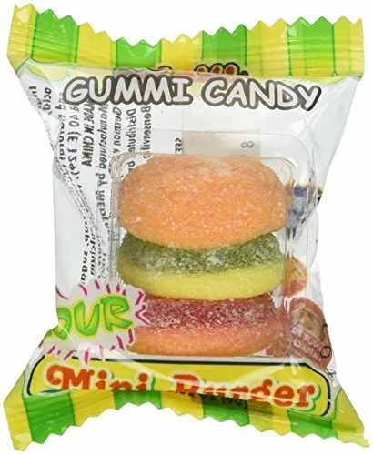 Efrutti Sour Mini Burger Gummy Candy 0.32 Ounce 480 per Case