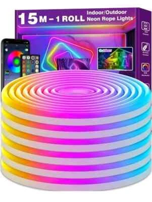AILBTON 15m Led Neon Rope Lights,Flexible Led Rope Lights,Control with...