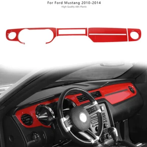 Center Console Dashboard Panel Trim Decor Kit For Ford Mustang 2010-2014 Red USA - Foto 1 di 9