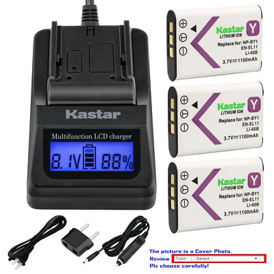 Cargador rápido de batería LCD Kastar para Nikon EN-EL11 y COOLPIX S550 COOLPIX S560 Foto 1 de 4
